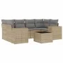7-piece garden sofa set and beige synthetic rattan cushions by , Garden sets - Ref: Foro24-3254656, Price: 504,67 €, Discount: %
