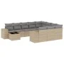 11-teiliges Gartensofa-Set mit beigen synthetischen Rattankissen von , Gartensets - Ref: Foro24-3255466, Preis: 711,56 €, Rab...