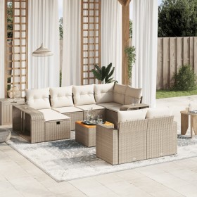 11-teiliges Gartensofa-Set mit beigen synthetischen Rattankissen von , Gartensets - Ref: Foro24-3266258, Preis: 628,72 €, Rab...