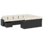 Set de sofás de jardín 11 pzas y cojines ratán sintético negro de , Conjuntos de jardín - Ref: Foro24-3219516, Precio: 601,37 €