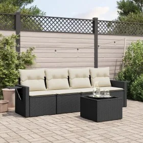 5-teiliges Gartenmöbel-Set und schwarze synthetische Rattankissen von , Gartensets - Ref: Foro24-3219885, Preis: 300,24 €, Ra...