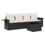Set de muebles de jardín 5 pzas y cojines ratán sintético negro de , Conjuntos de jardín - Ref: Foro24-3219885, Precio: 293,5...