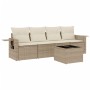 Garden sofa set with cushions 5 pieces beige synthetic rattan by , Garden sets - Ref: Foro24-3219887, Price: 320,72 €, Discou...