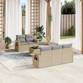 Garden sofa set with cushions 6 pieces beige synthetic rattan by , Garden sets - Ref: Foro24-3219898, Price: 409,90 €, Discou...
