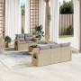 Garden sofa set with cushions 6 pieces beige synthetic rattan by , Garden sets - Ref: Foro24-3219898, Price: 409,31 €, Discou...