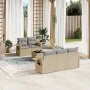 Gartensofa-Set mit Kissen, 6-teilig, beiges synthetisches Rattan von , Gartensets - Ref: Foro24-3219898, Preis: 409,90 €, Rab...