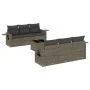7-piece garden sofa set with gray PE rattan cushions by , Garden sets - Ref: Foro24-3219909, Price: 448,40 €, Discount: %