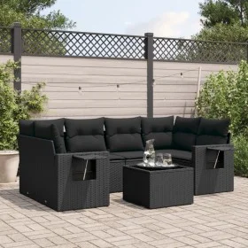 7-piece garden dining set and black synthetic rattan cushions by , Garden sets - Ref: Foro24-3219914, Price: 472,14 €, Discou...