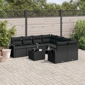 8-teiliges Gartensofa-Set und schwarze synthetische Rattankissen von , Gartensets - Ref: Foro24-3219954, Preis: 588,71 €, Rab...