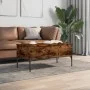 Mesa de centro madera ingeniería metal roble humo 100x50x45cm de , Mesas de centro - Ref: Foro24-845413, Precio: 64,93 €, Des...