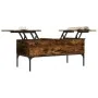 Mesa de centro madera ingeniería metal roble humo 100x50x45cm de , Mesas de centro - Ref: Foro24-845413, Precio: 64,93 €, Des...