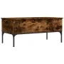 Mesa de centro madera ingeniería metal roble humo 100x50x45cm de , Mesas de centro - Ref: Foro24-845413, Precio: 64,93 €, Des...
