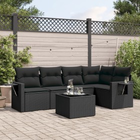 Set de sofás de jardín 6 piezas y cojines ratán sintético negro de , Conjuntos de jardín - Ref: Foro24-3220134, Precio: 391,1...