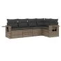 Gartensofa-Set mit Kissen, 5-teilig, graues synthetisches Rattan von , Gartensets - Ref: Foro24-3220129, Preis: 321,40 €, Rab...