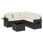 6-piece garden sofa set and black synthetic rattan cushions by , Garden sets - Ref: Foro24-3220155, Price: 380,28 €, Discount: %