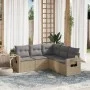Garden sofa set with cushions 5 pieces beige synthetic rattan by , Garden sets - Ref: Foro24-3220148, Price: 335,48 €, Discou...