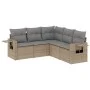 Garden sofa set with cushions 5 pieces beige synthetic rattan by , Garden sets - Ref: Foro24-3220148, Price: 335,48 €, Discou...