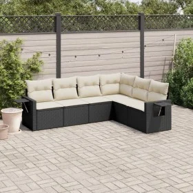 6-piece garden sofa set and black synthetic rattan cushions by , Garden sets - Ref: Foro24-3220205, Price: 379,17 €, Discount: %
