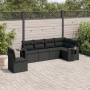 Set de sofás de jardín 6 piezas y cojines ratán sintético negro de , Conjuntos de jardín - Ref: Foro24-3220224, Precio: 403,2...