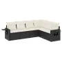 Set de sofás de jardín 6 piezas y cojines ratán sintético negro de , Conjuntos de jardín - Ref: Foro24-3220205, Precio: 379,6...