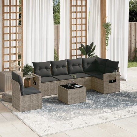 7-teiliges Gartensofa-Set mit grauen PE-Rattan-Kissen von , Gartensets - Ref: Foro24-3220239, Preis: 427,12 €, Rabatt: %