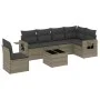 7-teiliges Gartensofa-Set mit grauen PE-Rattan-Kissen von , Gartensets - Ref: Foro24-3220239, Preis: 421,00 €, Rabatt: %