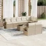 9-piece garden sofa set with beige synthetic rattan cushions by , Garden sets - Ref: Foro24-3220427, Price: 651,16 €, Discoun...