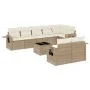 9-piece garden sofa set with beige synthetic rattan cushions by , Garden sets - Ref: Foro24-3220427, Price: 651,16 €, Discoun...