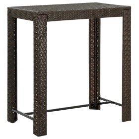 Brown synthetic rattan high garden table 100x60.5x110.5 cm by vidaXL, Garden tables - Ref: Foro24-45873, Price: 119,44 €, Dis...