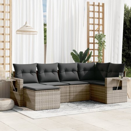 6-teiliges Gartenmöbel-Set und graue synthetische Rattankissen von , Gartensets - Ref: Foro24-3220459, Preis: 365,98 €, Rabat...