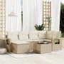 Set sofás de jardín 7 piezas y cojines ratán sintético beige de , Conjuntos de jardín - Ref: Foro24-3220467, Precio: 477,78 €...