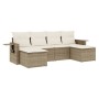 Garden sofa set with cushions 6 pieces beige synthetic rattan by , Garden sets - Ref: Foro24-3220517, Price: 355,50 €, Discou...