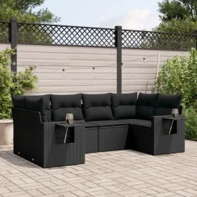 6-piece garden sofa set and black synthetic rattan cushions by , Garden sets - Ref: Foro24-3220574, Price: 424,81 €, Discount: %