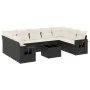 Gartensofa-Set 10-teilig mit schwarzen synthetischen Rattankissen von , Gartensets - Ref: Foro24-3220605, Preis: 584,48 €, Ra...