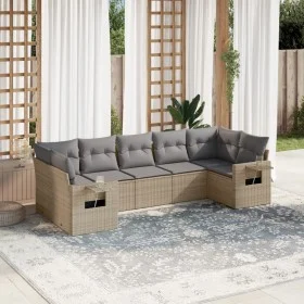 Set sofás de jardín 7 piezas y cojines ratán sintético beige de , Conjuntos de jardín - Ref: Foro24-3220588, Precio: 465,85 €...