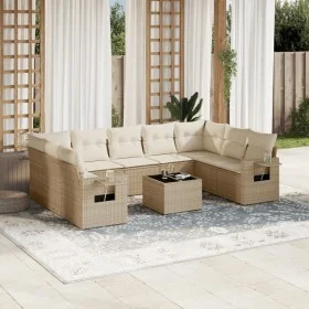 Gartensofa-Set mit beigen Kissen, 10-teilig, synthetisches Rattan von , Gartensets - Ref: Foro24-3220607, Preis: 672,57 €, Ra...