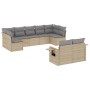 Set de sofás de jardín 9 pzas con cojines ratán sintético beige de , Conjuntos de jardín - Ref: Foro24-3220618, Precio: 546,0...