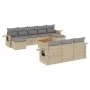 11-teiliges Gartensofa-Set mit beigen synthetischen Rattankissen von , Modulare Sofas für den Außenbereich - Ref: Foro24-3224...