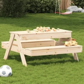 Picnic table with sandbox for children solid pine wood by , Garden tables - Ref: Foro24-832592, Price: 107,35 €, Discount: %