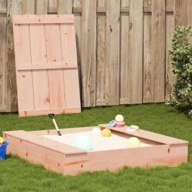 Douglas solid wood sandbox with lid 111x111x19.5 cm by , sandboxes - Ref: Foro24-832609, Price: 93,17 €, Discount: %