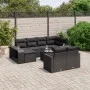 11-teiliges Gartensofa-Set und schwarze synthetische Rattankissen von , Modulare Sofas für den Außenbereich - Ref: Foro24-326...
