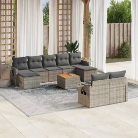 10-piece garden sofa set with gray synthetic rattan cushions by , Modular outdoor sofas - Ref: Foro24-3224779, Price: 573,67 ...
