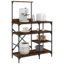 Kitchen shelving wood engineering metal oak 90x40x132 cm by , Kitchen utensil containers - Ref: Foro24-845418, Price: 81,59 €...