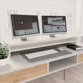Bildschirmhalterung aus weißem Sperrholz, 100 x 24 x 13 cm von vidaXL, Monitor- und TV-Ständer - Ref: Foro24-800333, Preis: 4...