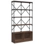 Engineered wood and oak brown metal shelf 100x26x180 cm by , Bookcases and shelves - Ref: Foro24-845430, Price: 111,32 €, Dis...