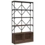 Engineered wood and oak brown metal shelf 100x26x180 cm by , Bookcases and shelves - Ref: Foro24-845430, Price: 109,76 €, Dis...