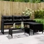 L-shaped garden sofa with black PE rattan table and cushions by , Outdoor sofas - Ref: Foro24-365572, Price: 220,45 €, Discou...