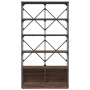 Engineered wood and oak brown metal shelf 100x26x180 cm by , Bookcases and shelves - Ref: Foro24-845430, Price: 111,32 €, Dis...