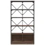 Engineered wood and oak brown metal shelf 100x26x180 cm by , Bookcases and shelves - Ref: Foro24-845430, Price: 109,76 €, Dis...