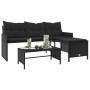 L-shaped garden sofa with black PE rattan table and cushions by , Outdoor sofas - Ref: Foro24-365572, Price: 208,76 €, Discou...